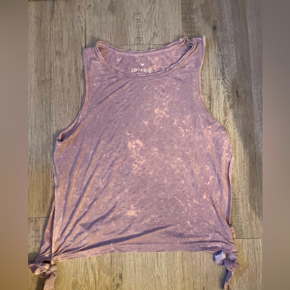 Lilac Open-Sided Tie-Up Super Soft Tank
